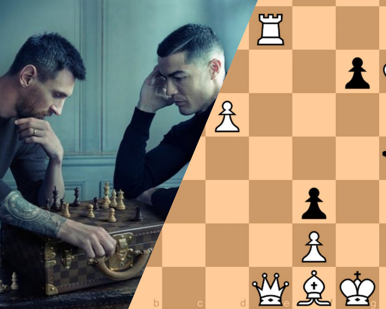 La curiosa jugada de ajedrez de Messi y Cristiano con Louis Vuitton