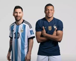 Lionel Messi y Kylian Mbappé, futbolistas