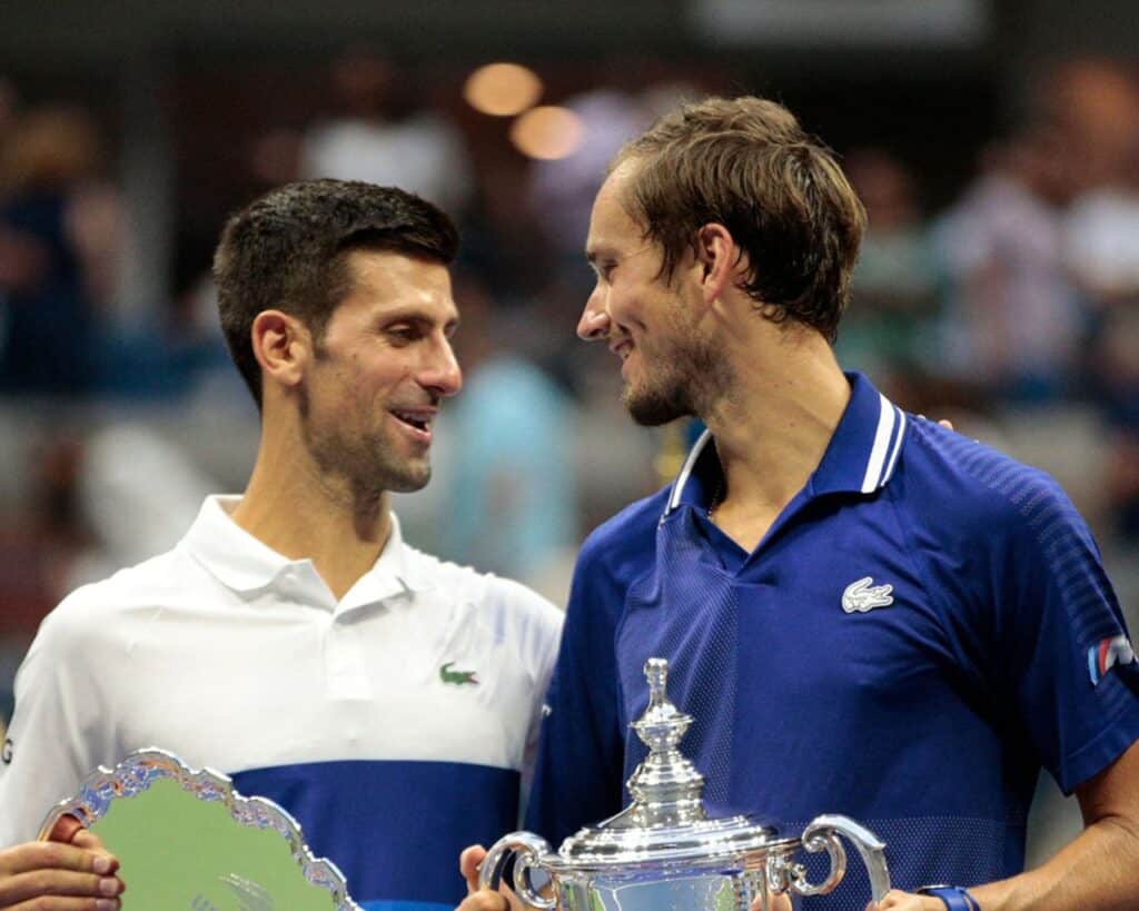 Novak Djokovic y Daniil Medvedev, tenistas