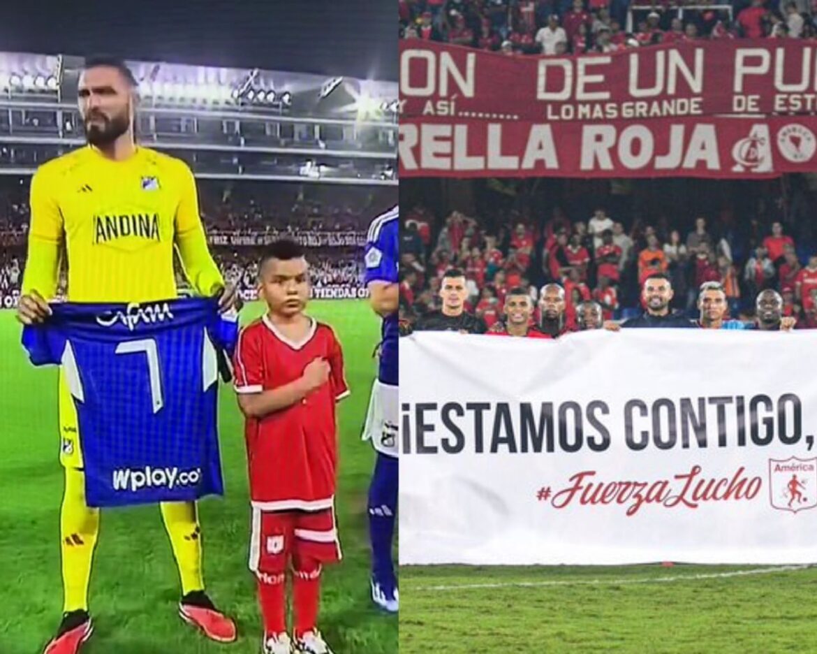 Alvaro Montero y jugadores del América en el Pascual Guerrero