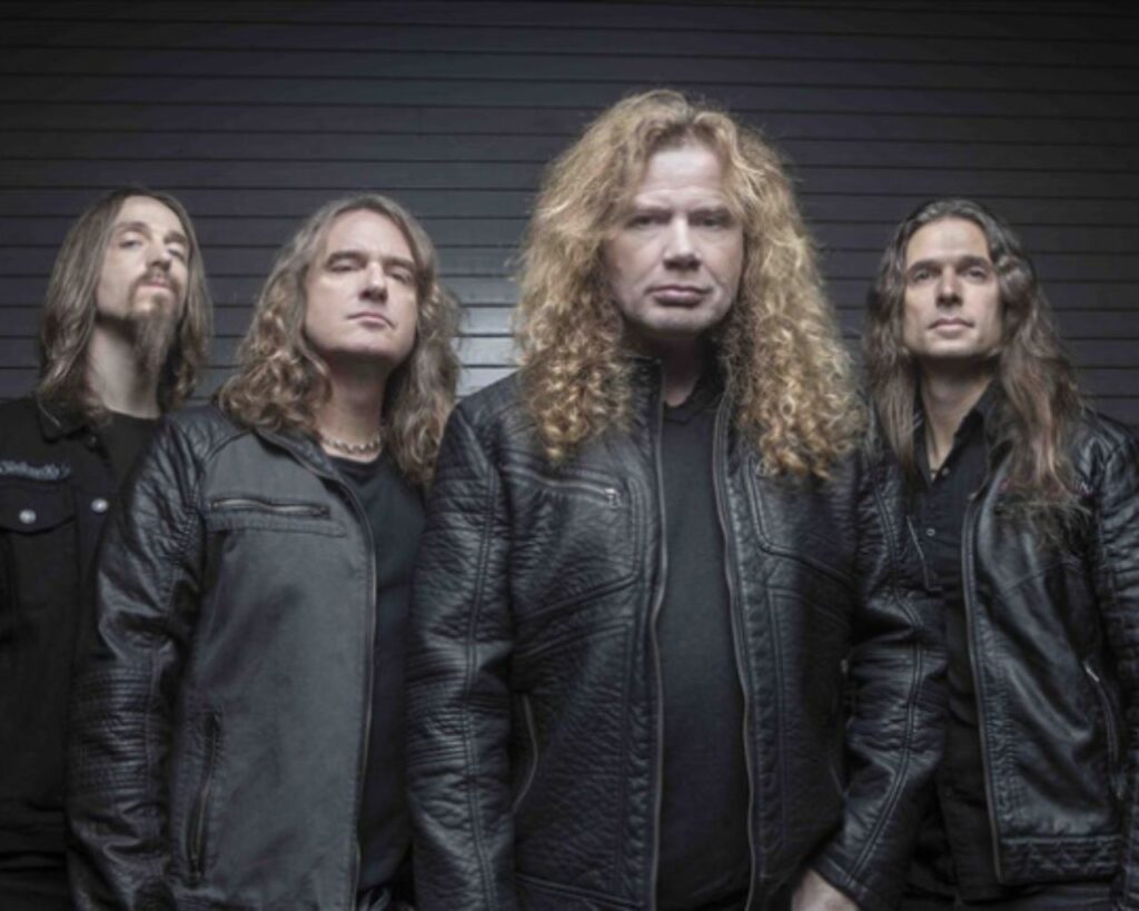 Dave Mustaine, Kiko Loureiro, Dirk Verbeuren y James LoMenzo de Megadeth