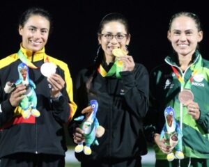 Leidy Romero, Lina Pantoja y Carolina Tabares, atletas